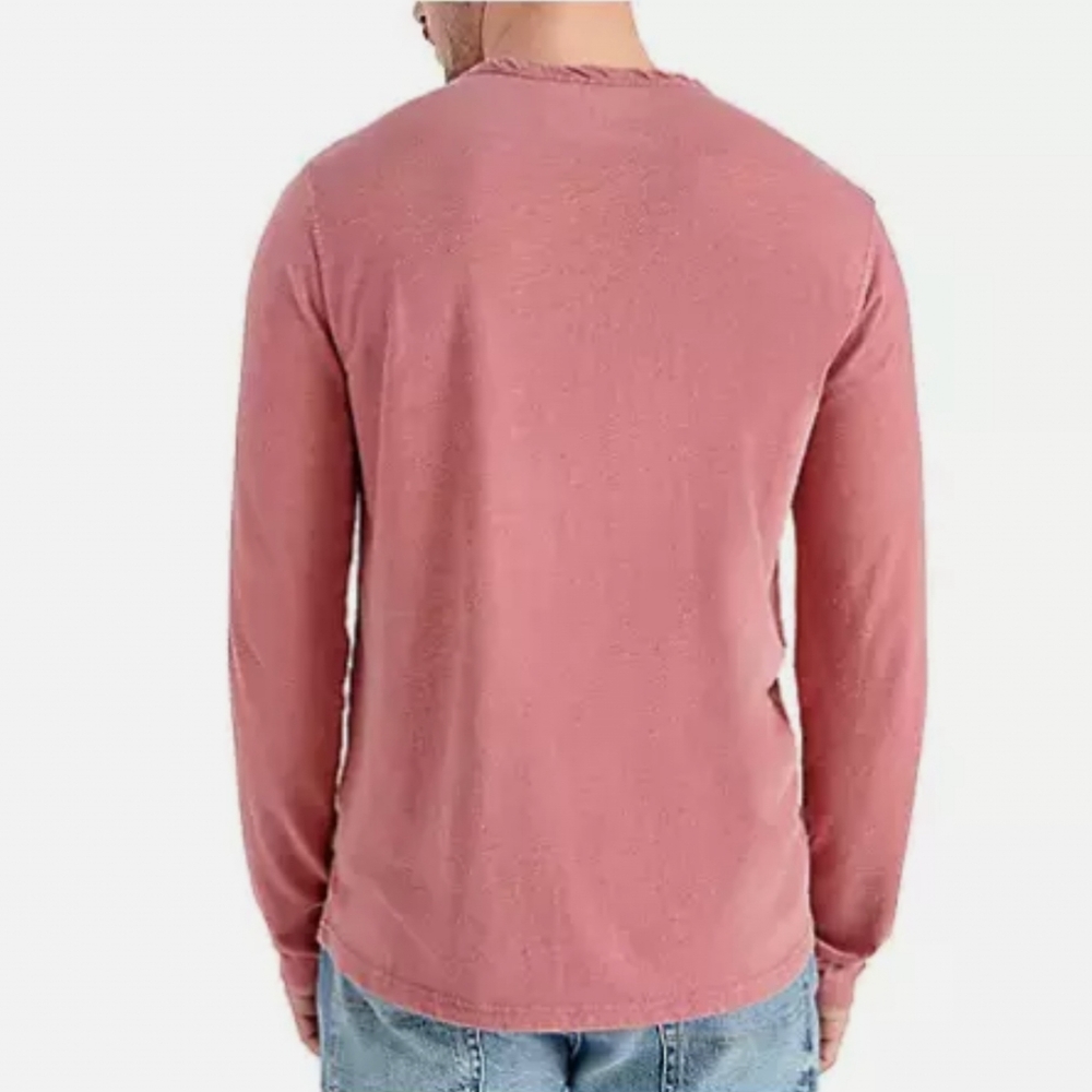 NWT Lucky Brand Men's Long Sleeve Triblend Notch Neck Henley  with button closur - Picture 5 of 15